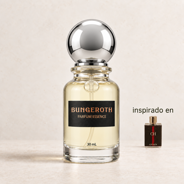 Caballero Urbano(Inspirado Ch men) — envase Bungeroth 30 mL sobre piedra clara
