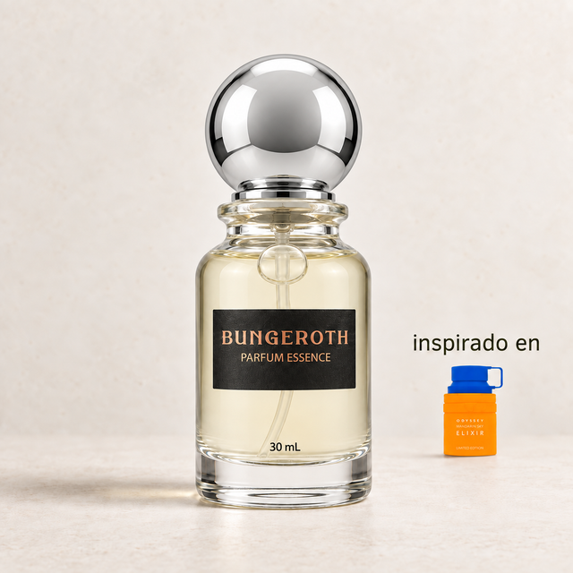 Citrus Blaze (Inspirado en Mandarin Sky Elixir unisex) — envase Bungeroth 30 mL sobre piedra clara