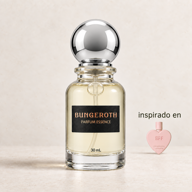 Esencia de Diva(Inspirado en Kim Kardashian BFF Dama) — envase Bungeroth 30 mL sobre piedra clara