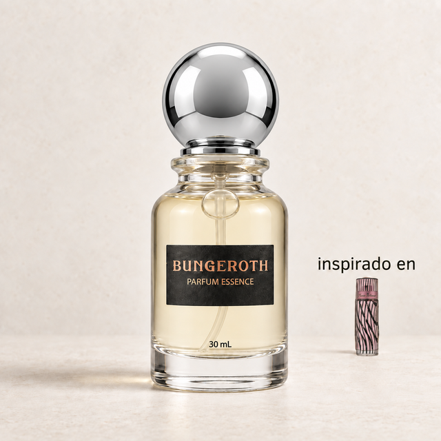 Glamour de Estrella(Inspirado en Paris Hilton Dama) — envase Bungeroth 30 mL sobre piedra clara