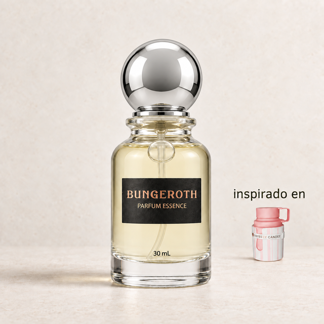 Golden Sugar(Inspirado en Odyssey candee Dama) — envase Bungeroth 30 mL sobre piedra clara