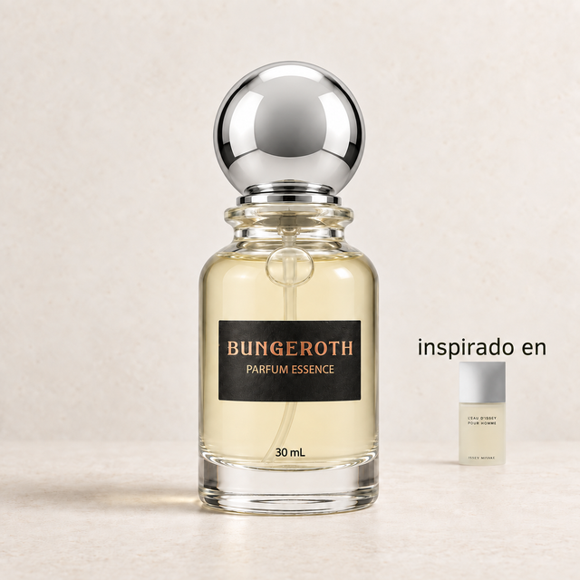Olas de Zen 30 mL (Inspirado Issey Miyake men) — envase Bungeroth 30 mL sobre piedra clara