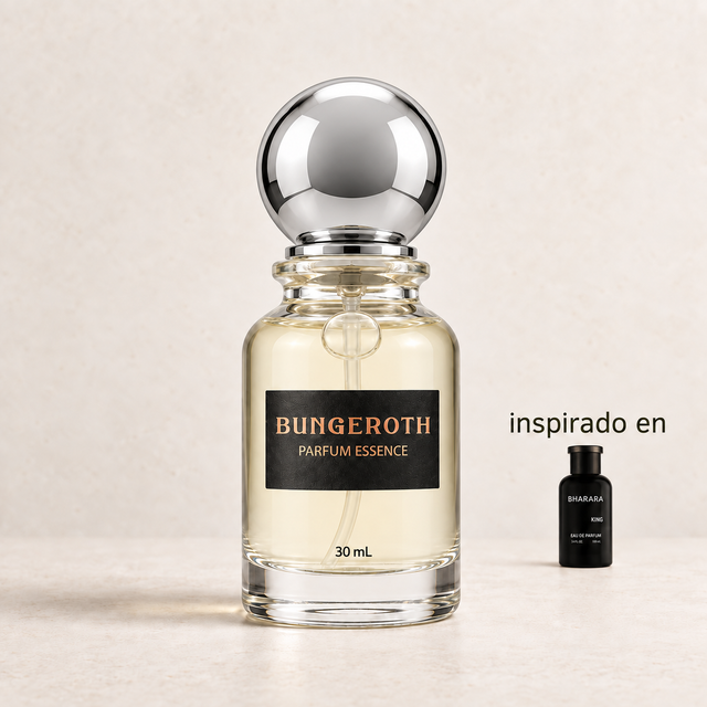 Rey del Oriente(Inspirado en Bharara King Men) — envase Bungeroth 30 mL sobre piedra clara