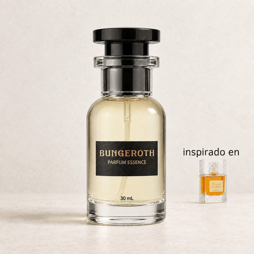 Amber Soul (Inspirado en Khamrah de Lattafa) — envase Bungeroth 30 mL sobre piedra clara