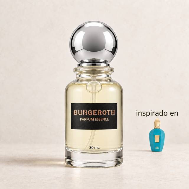 Aura Viva(Inspirado en Erba Pura  Xerjoff Unisex) — envase Bungeroth 30 mL sobre piedra clara