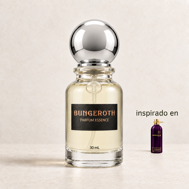 Café Profundo(Inspirado en Montale Intense Café Unisex) — envase Bungeroth 30 mL sobre piedra clara