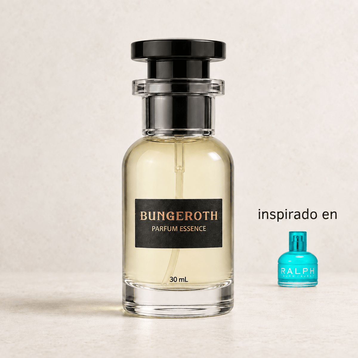 Clásico Contemporáneo(Inspirado en Ralph Lauren Dama) — envase Bungeroth 30 mL sobre piedra clara