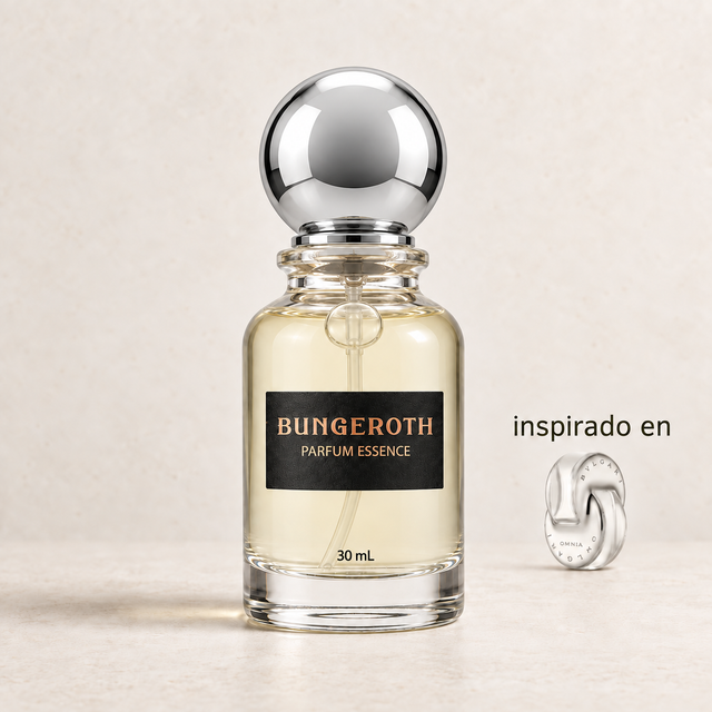 Cristal Luminoso(Inspirado en Bvlgari Omnia Cristalline) — envase Bungeroth 30 mL sobre piedra clara