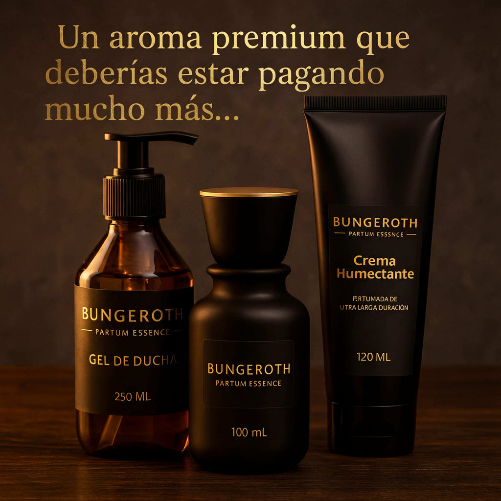 Lujo accesible: perfume, crema y gel de ducha en un solo pack.