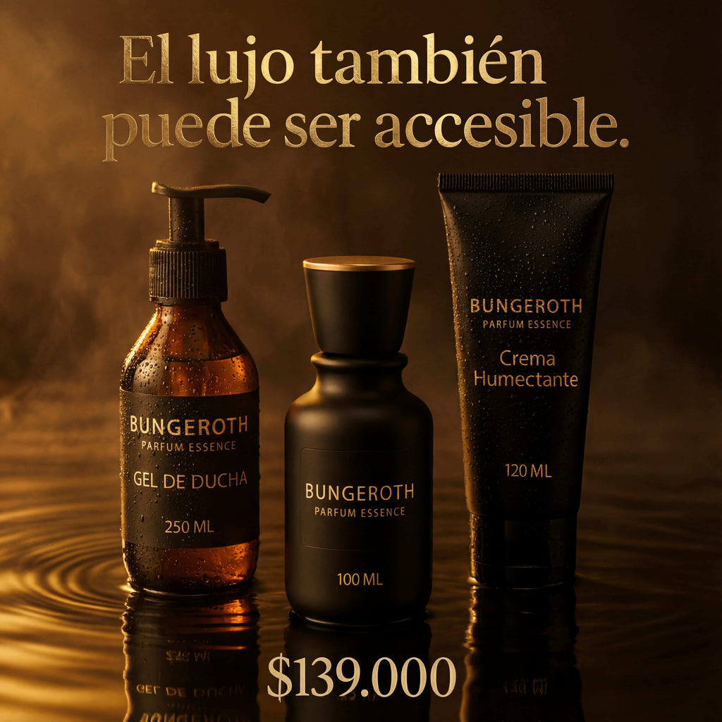 Lujo accesible: perfume, crema y gel de ducha en un solo pack.
