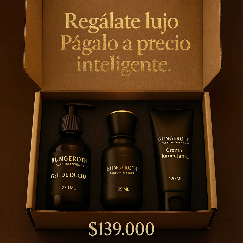 Lujo accesible: perfume, crema y gel de ducha en un solo pack.