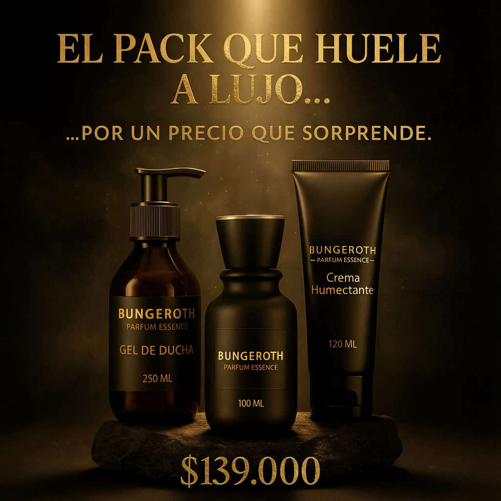 Lujo accesible: perfume, crema y gel de ducha en un solo pack.