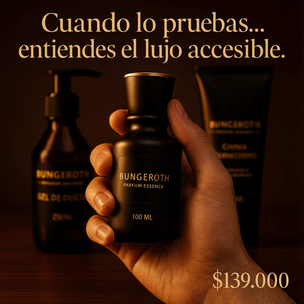 Lujo accesible: perfume, crema y gel de ducha en un solo pack.