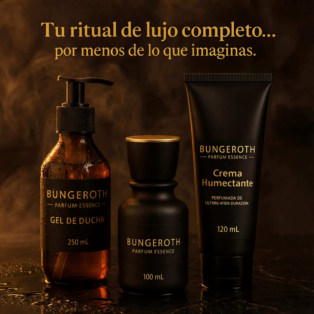 Lujo accesible: perfume, crema y gel de ducha en un solo pack.