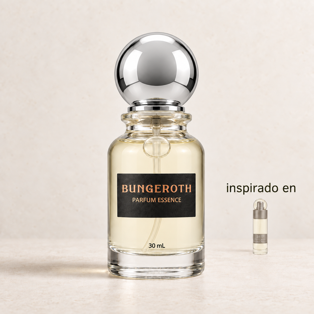 Horizonte Clásico(Inspirado Perry Ellis 360 Tradicional men) — envase Bungeroth 30 mL sobre piedra clara