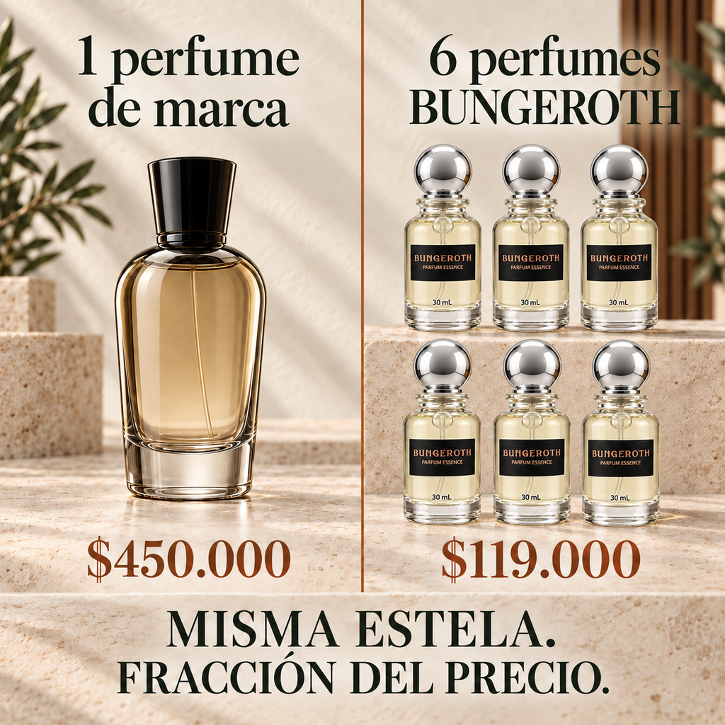 Bungeroth — seis perfumes por $119.000