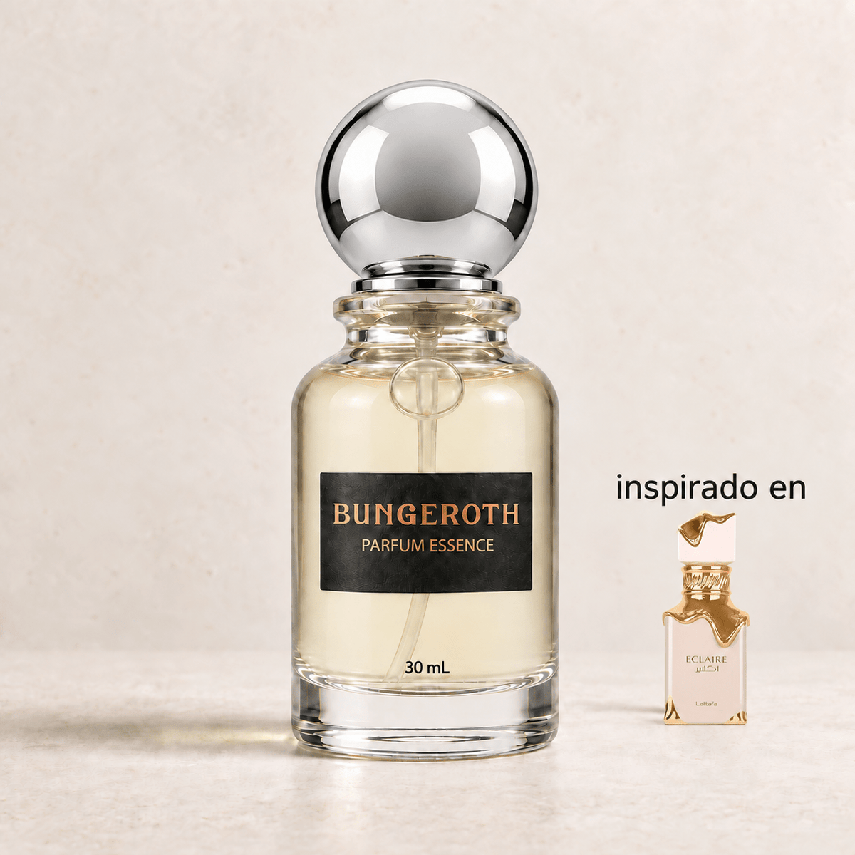 Praliné Dorado BUNGEROTH 30 mL, inspirado en Eclaire de Lattafa