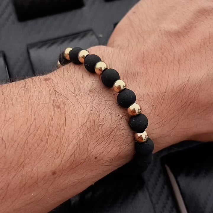 Pulseras pareja golden black