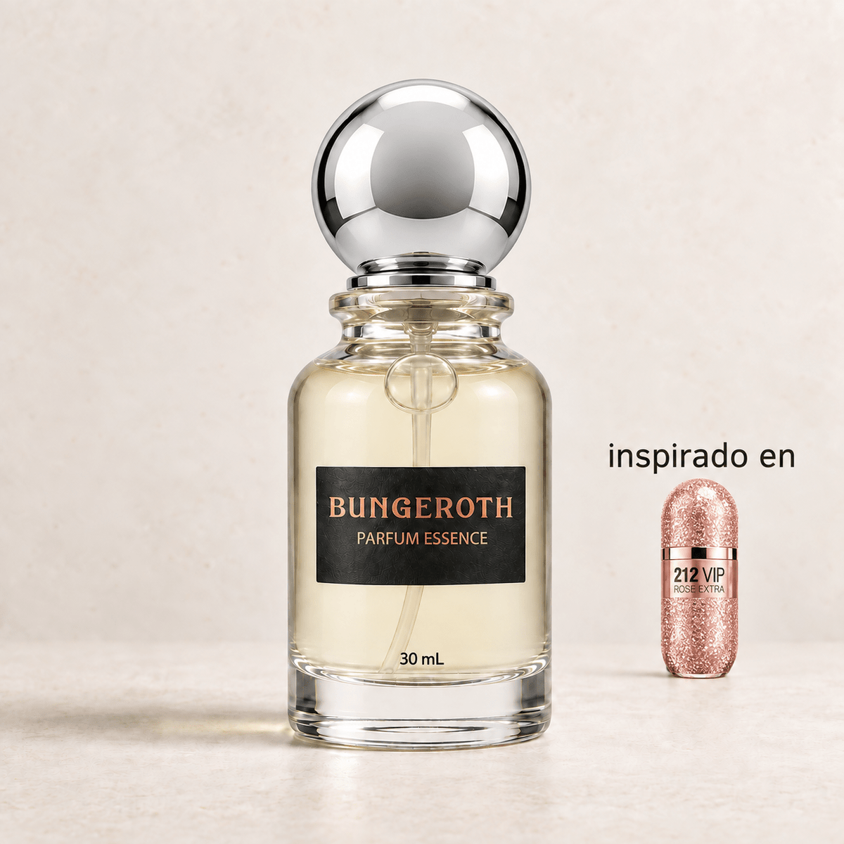 Rosé Supremo BUNGEROTH 30 mL, inspirado en 212 VIP Rosé Extra de Carolina Herrera