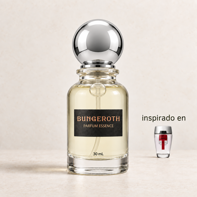 Urban Pulse (Inspirado en Hugo Boss Energise men) — envase Bungeroth 30 mL sobre piedra clara