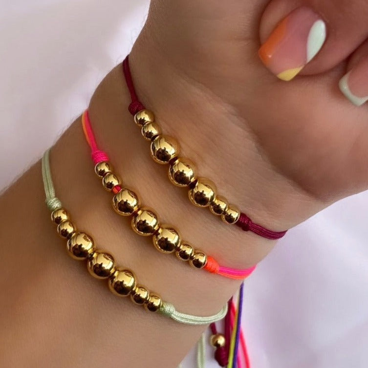 Pulseras en hilo gold granite x3