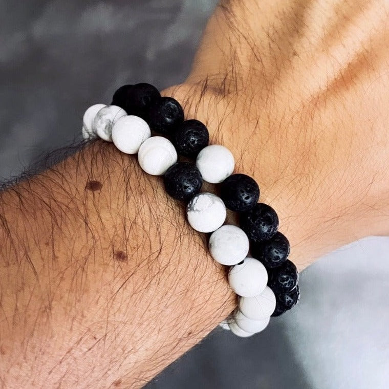Pulseras pareja howlita y volcanica union