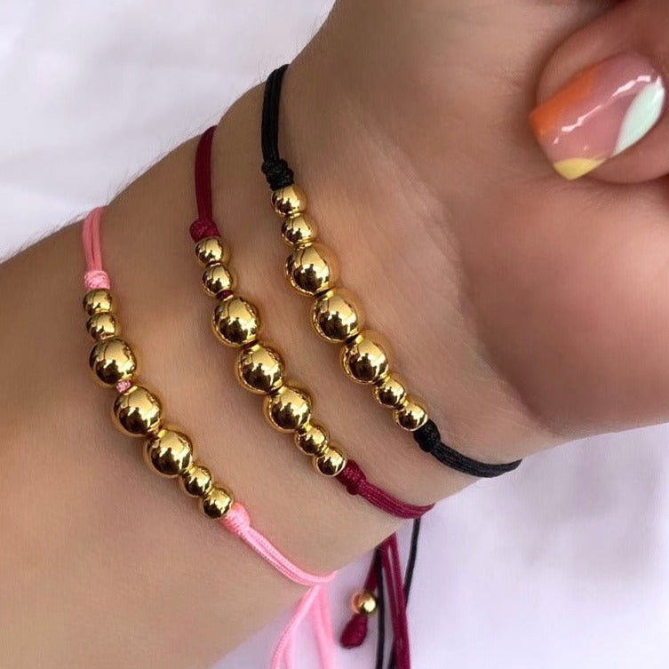 Pulseras en hilo gold granite x3