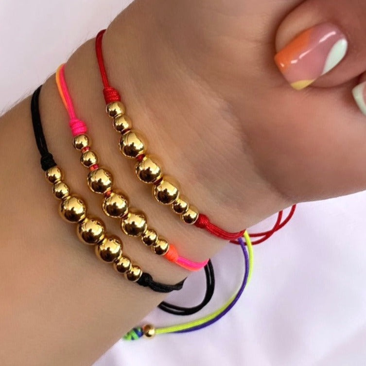 Pulseras en hilo gold granite x3