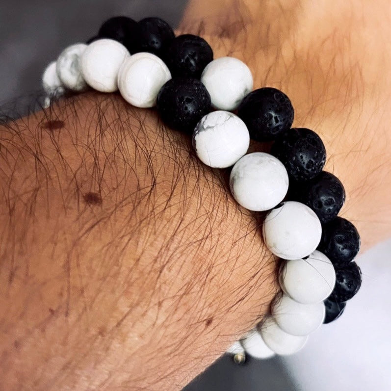 Pulseras pareja howlita y volcanica union