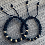 Pulseras pareja golden black