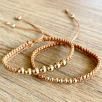 pulsera tejida pareja beige