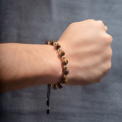 Pulseras set golden ojo de tigre