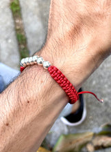 Cargar imagen en el visor de la galería, Pulsera Silver tejida red caballero
