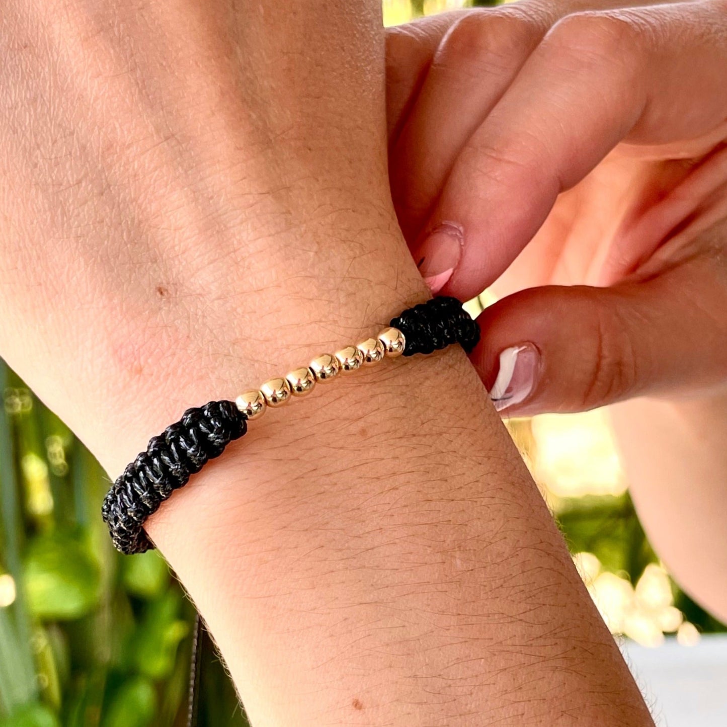 pulsera tejida pareja negra