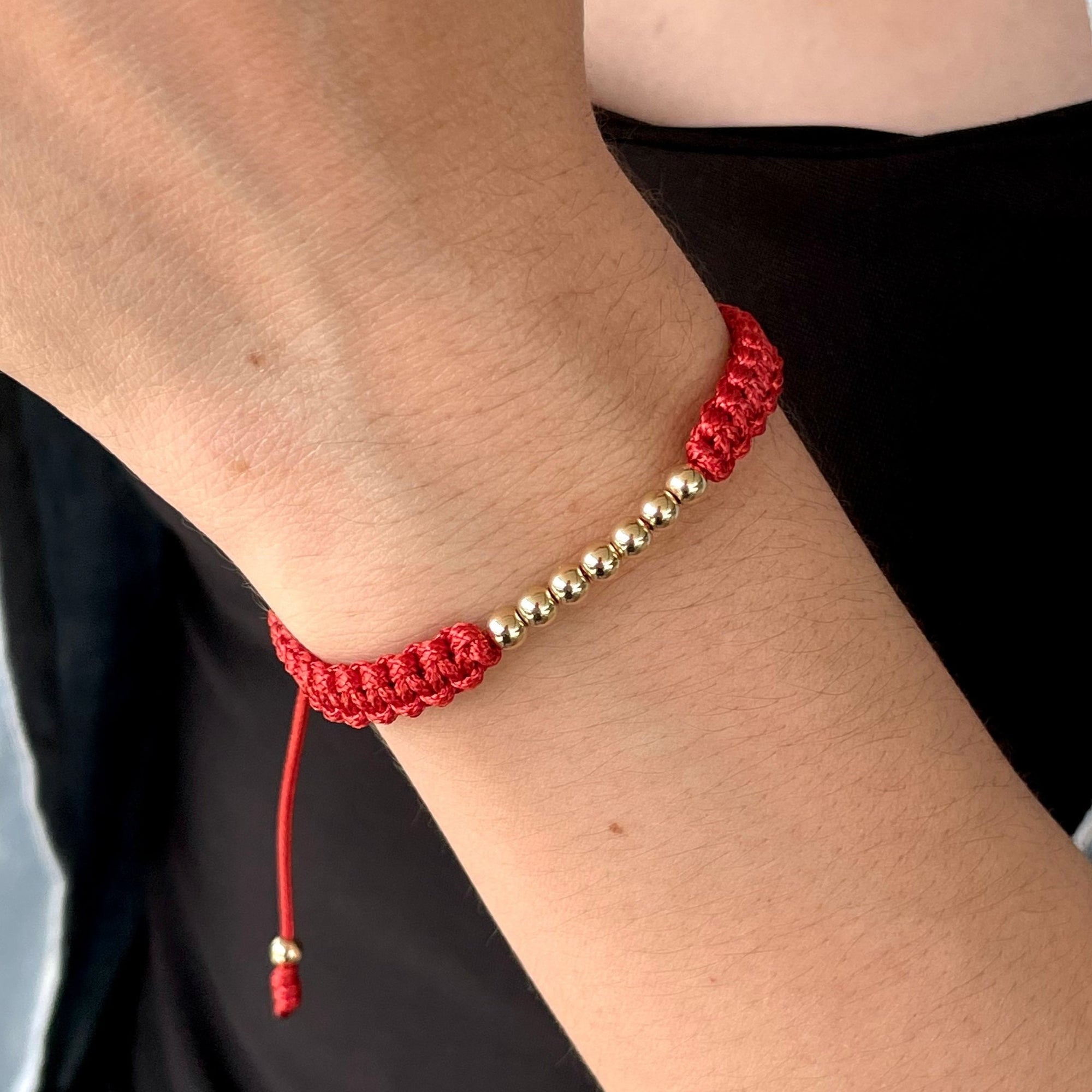 pulsera tejida pareja roja