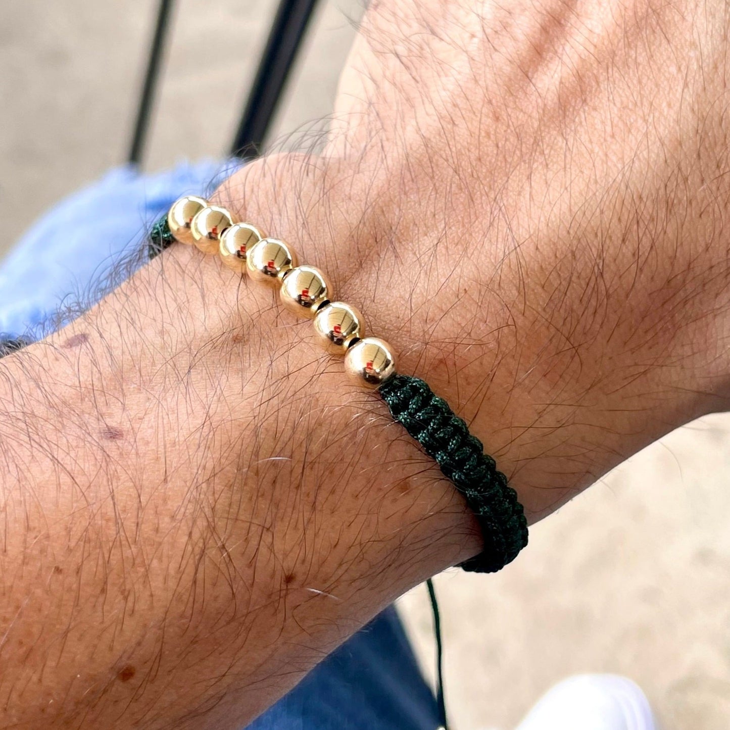 pulsera tejida para hombre verde