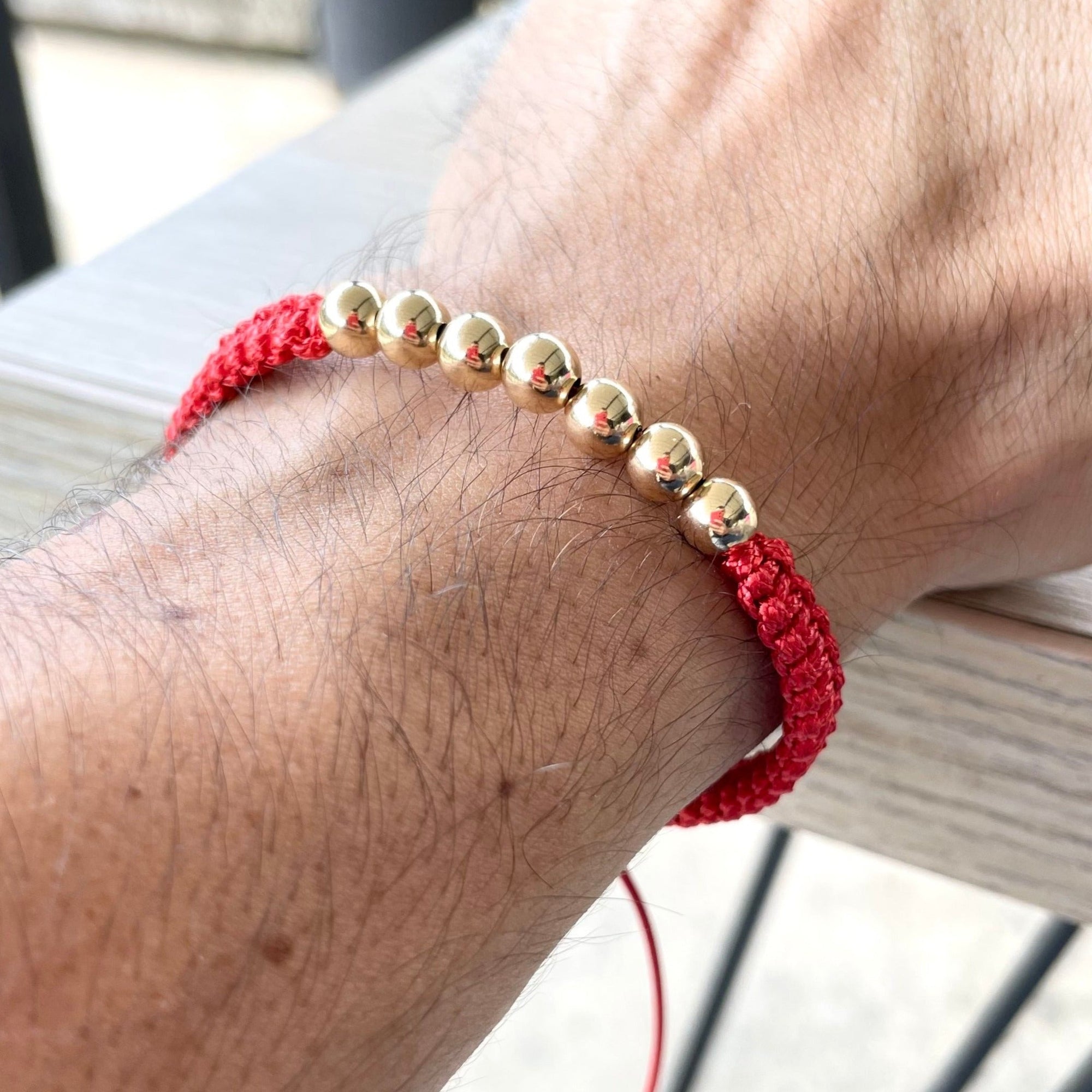 pulsera tejida pareja roja